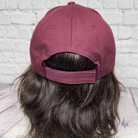 The Rock Burgundy Baseball Hat Cap Strap Back Light weight Embroidered - Picture 3 of 8